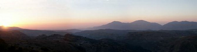 Anogia (Anoyia) Rethymnou Crete mountains at sunset 2003