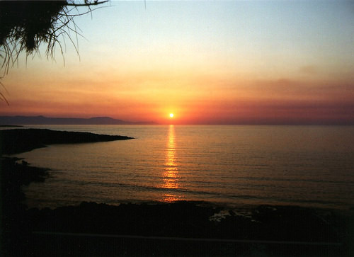 Almost a tropical sunset. Rodopos peninsula, from Kalathas beach, Akrotiri, Chania.
