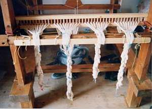 Crete. Weaving. Loom. Warping. Raddle.